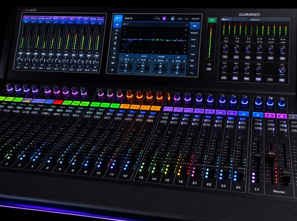 Yamaha digital mixerflade med oplyste fadere